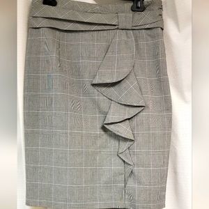 Pencil Skirt with Flowy Material Accent